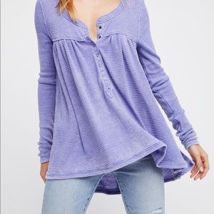 We The Free Kai Henley Lavender Long Sleeve